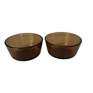 Vintage Anchor Hocking amber glass serving bowls